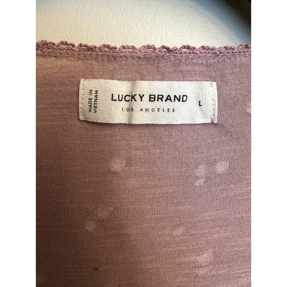 Lucky Brand Floral Long Sleeve Peplum Top – Size Large - Picture 2 of 5